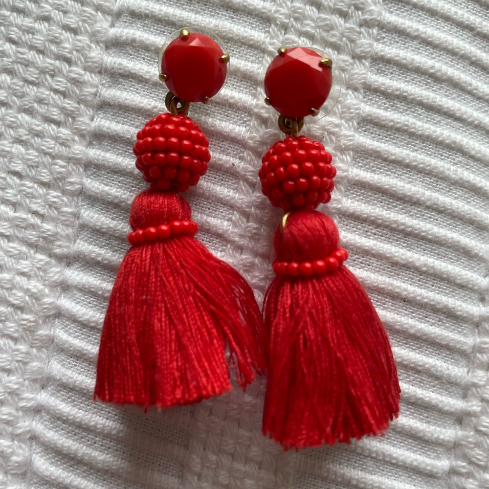 Red Tassel Earrings